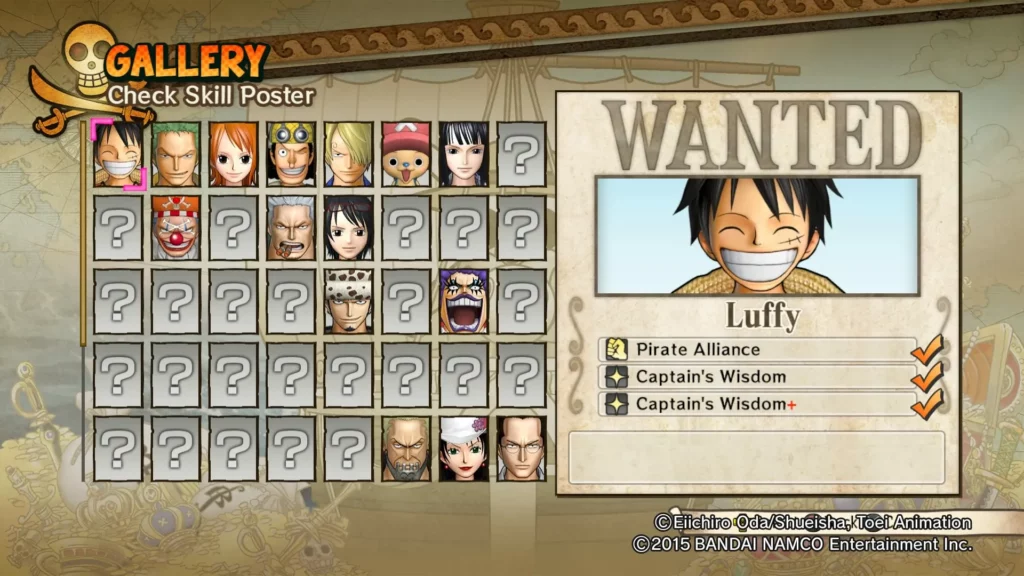One Piece: Pirate Warriors 3 - characters