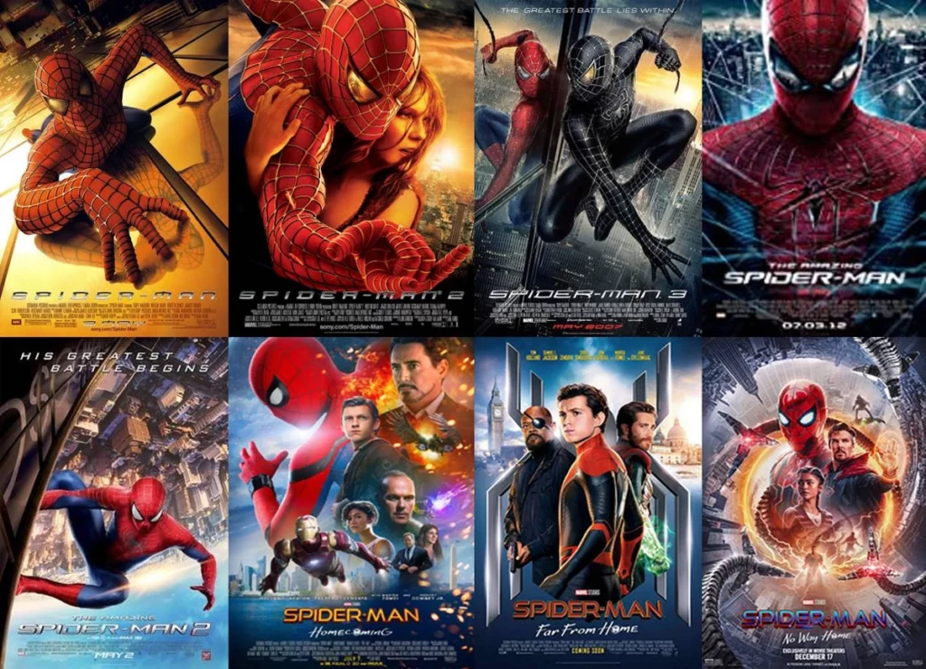 MQ Favourite series ext - Spider-Man movies from the very first movie to No Way Home